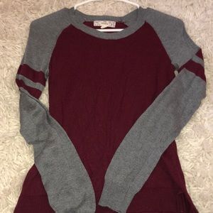 Maroon & gray baseball tee